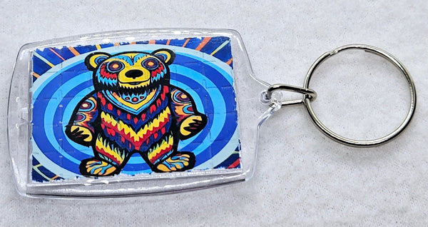 Blotter Art Keyrings Grateful Dead Bear Print