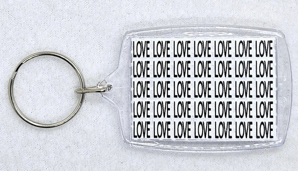 Blotter Art Keyrings LOVE Print