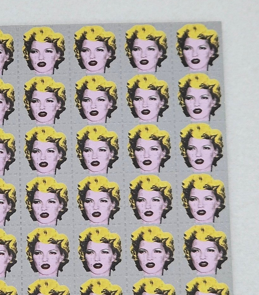 Kate Moss (grey) Blotter Art by Paul Guest - Original 2012