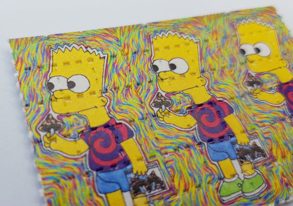 Bart Simpson on Mushrooms Mini Blotter Art - Blotter Store