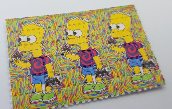 Bart Simpson on Mushrooms Mini Blotter Art - Blotter Store