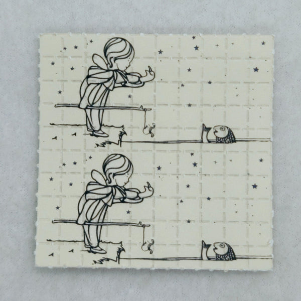 Fishing Girl Mini Blotter Art - Blotter Store