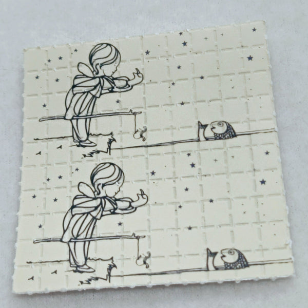 Fishing Girl Mini Blotter Art - Blotter Store