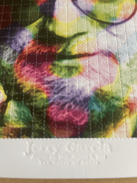 Jerry Garcia 10 Years of Tears Blotter Art by Wes Black (dark) - Blotter Store