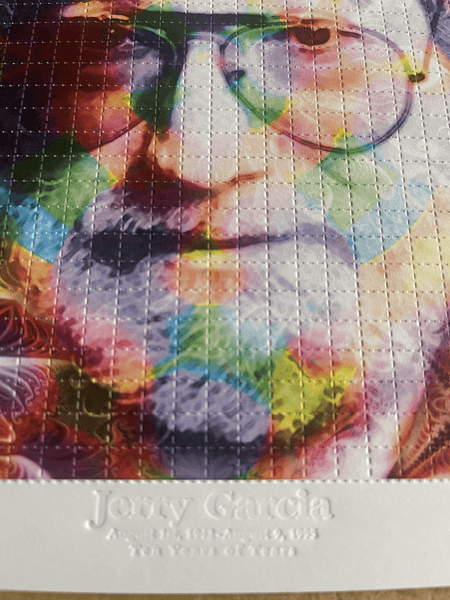 Jerry Garcia 10 Years of Tears Blotter Art by Wes Black (light) - Blotter Store