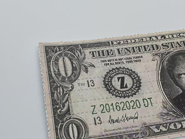 Trump $0 Bill Mini Blotter Art - Blotter Store