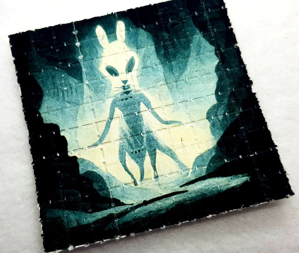 White Rabbit Abduction Mini Blotter Art - Blotter Store