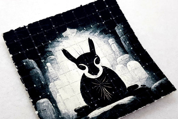 White Rabbit Belief Mini Blotter Art - Blotter Store