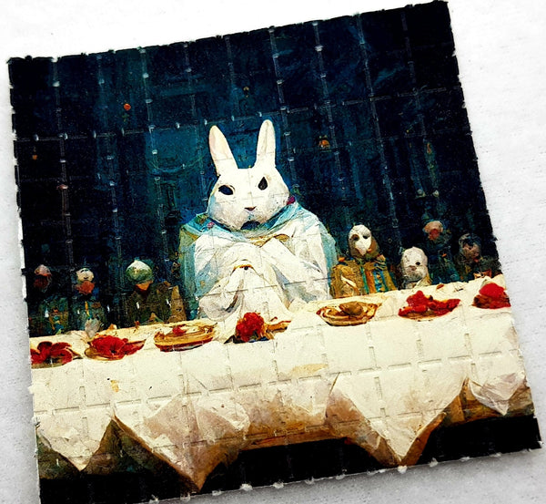 White Rabbit Supper Mini Blotter Art - Blotter Store