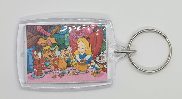 Blotter Art Keyrings Alice in Wonderland Tea Party Print