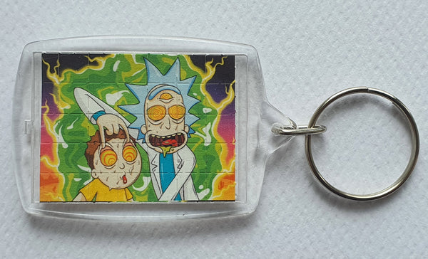 Blotter Art Keyrings Rick & Morty Print