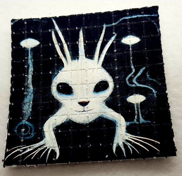 Alien White Rabbit Mini Blotter Art - Blotter Store