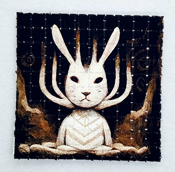Ancient White Rabbit Mini Blotter Art - Blotter Store