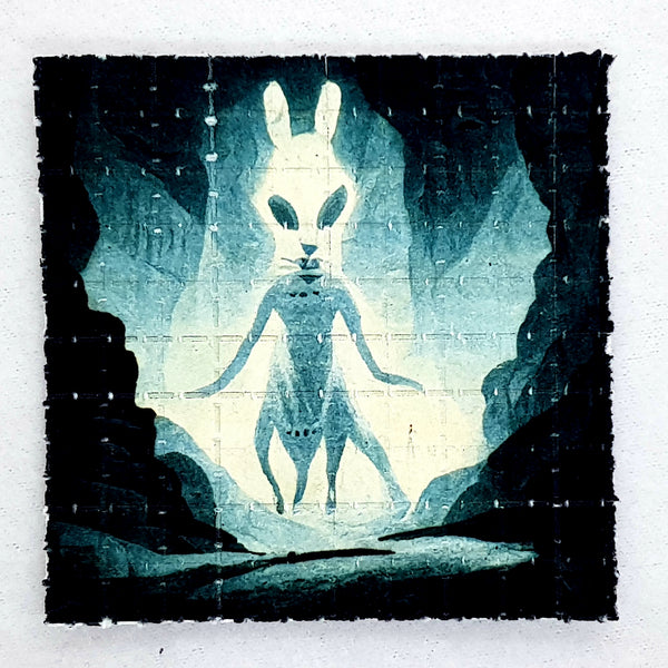 White Rabbit Abduction Mini Blotter Art - Blotter Store