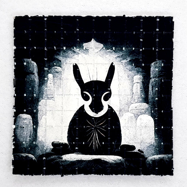 White Rabbit Belief Mini Blotter Art - Blotter Store
