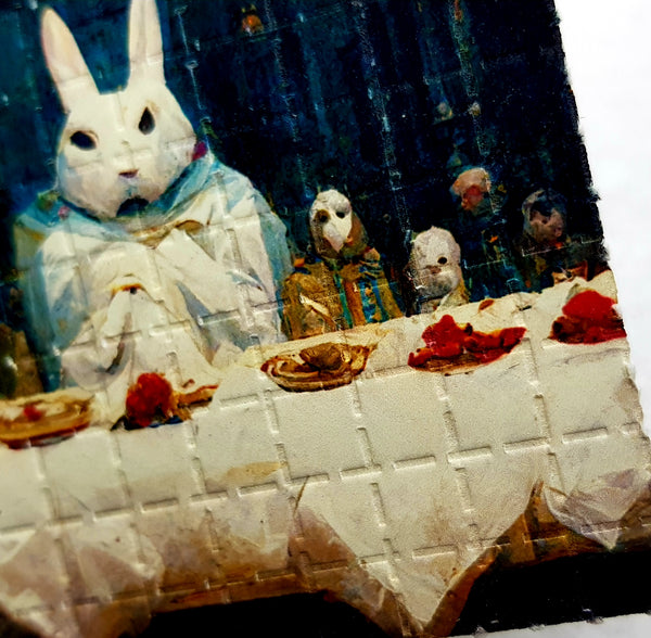 White Rabbit Supper Mini Blotter Art - Blotter Store