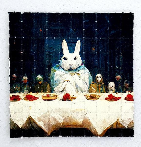 White Rabbit Supper Mini Blotter Art - Blotter Store