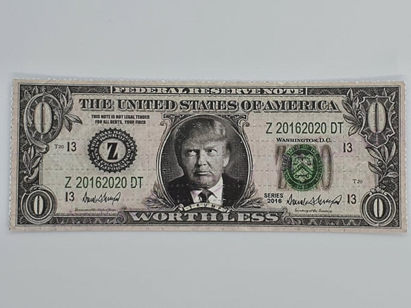 Trump $0 Bill Blotter Art - Blotter Store