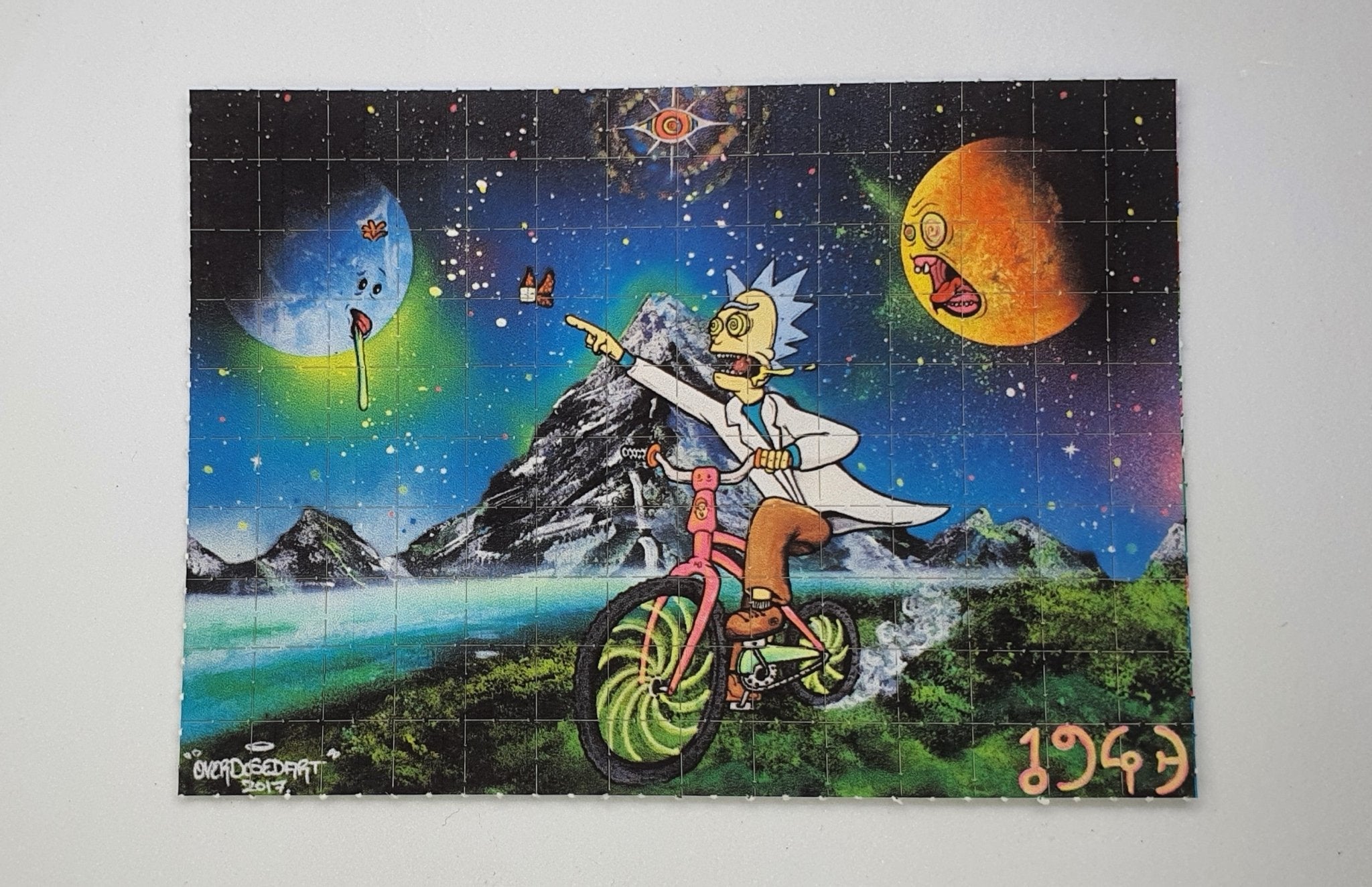 Rick Sanchez Bike Day Blotter Art by Russ Holmes - Blotter Store