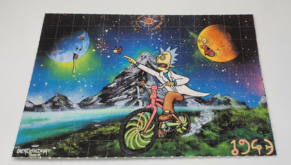 Rick Sanchez Bike Day Blotter Art by Russ Holmes - Blotter Store