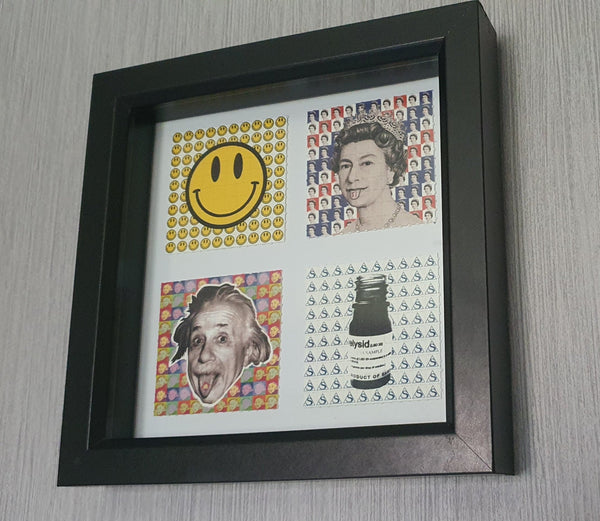 Framed Blotter Art - Any 4 Prints - Black & White - Blotter Store