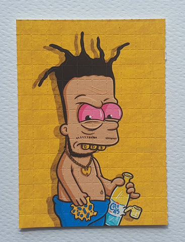 Gangland Bart Blotter Art by Russ Holmes Signed / Numbered - Blotter Store