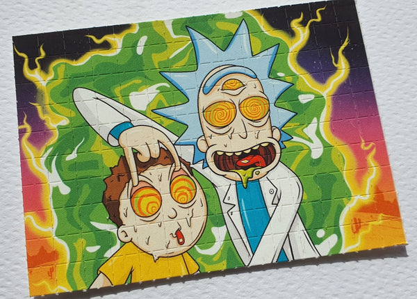 Rick and Morty Blotter Art by Russ Holmes Signed / Numbered - Blotter Store