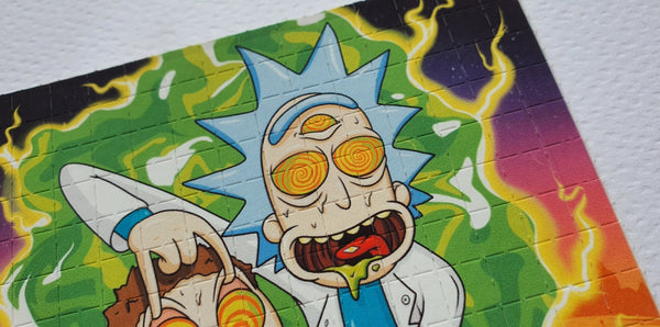 Rick and Morty Blotter Art by Russ Holmes Signed / Numbered - Blotter Store