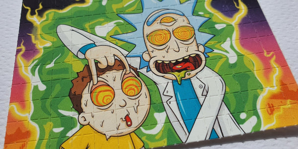 Rick and Morty Blotter Art by Russ Holmes Signed / Numbered - Blotter Store