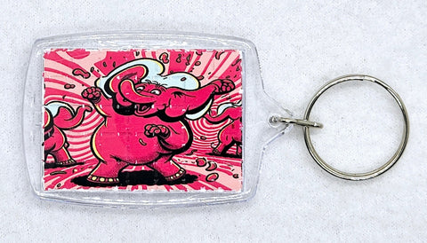 Dancing Elephants Blotter Art Keyring - Blotter Store