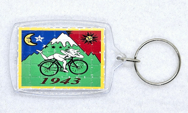 Bicycle Day Blotter Art Keyring - Blotter Store