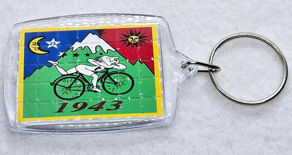 Bicycle Day Blotter Art Keyring - Blotter Store