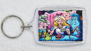 Alices Tea Party Blotter Art Keyring - Blotter Store