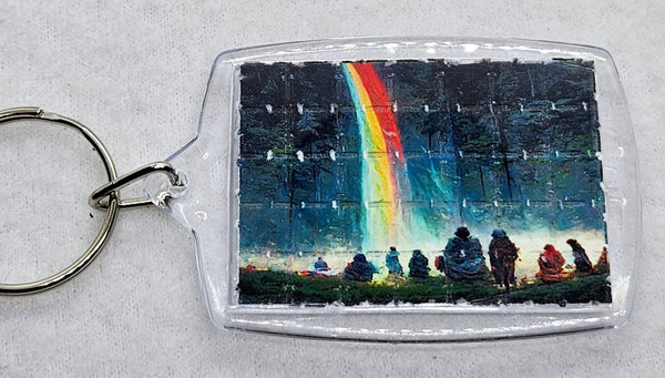 End of the Rainbow Blotter Art Keyring - Blotter Store