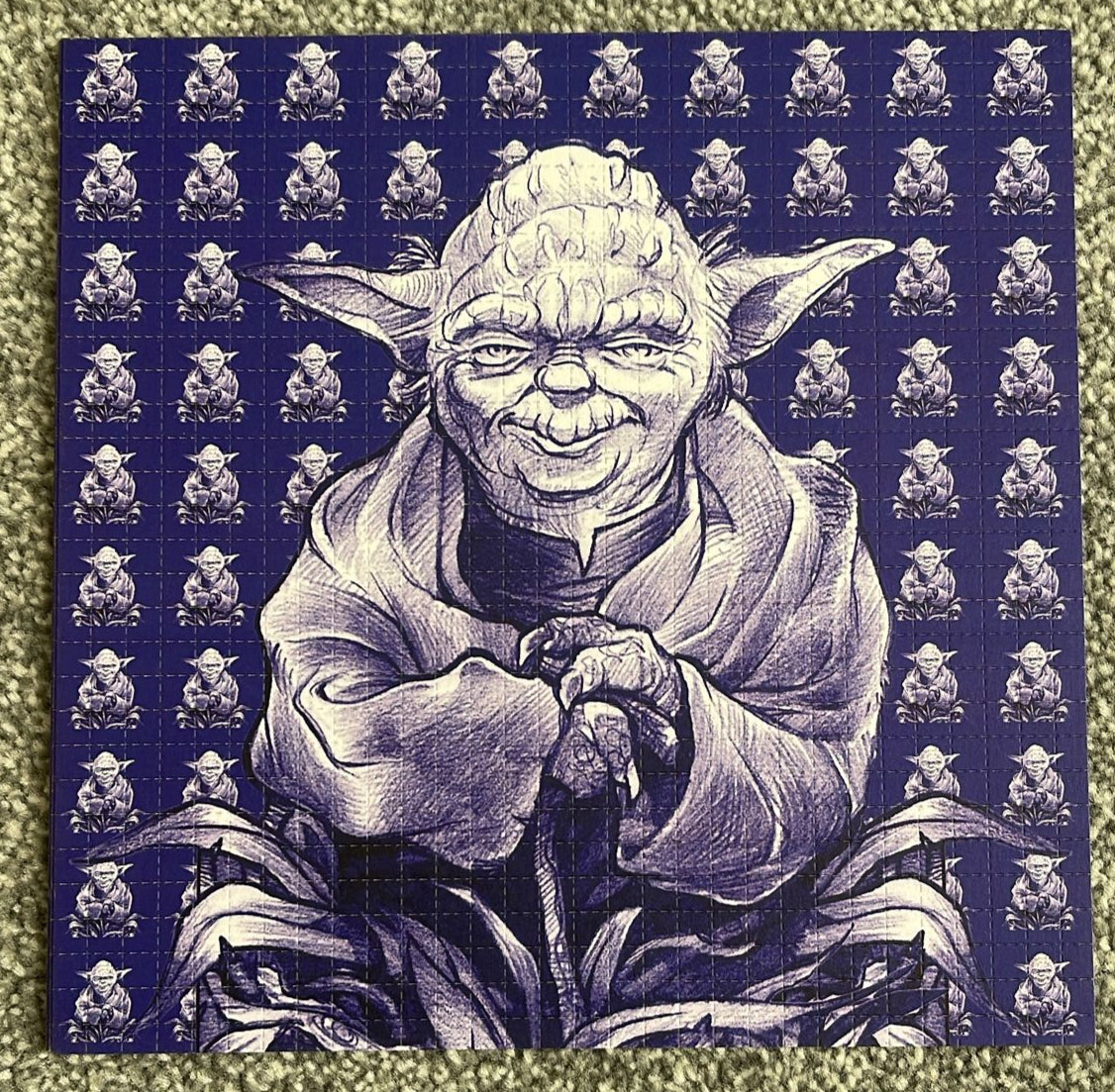 Yoda Blue Blotter Art - Original 2007