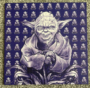 Yoda Blue Blotter Art - Original 2007