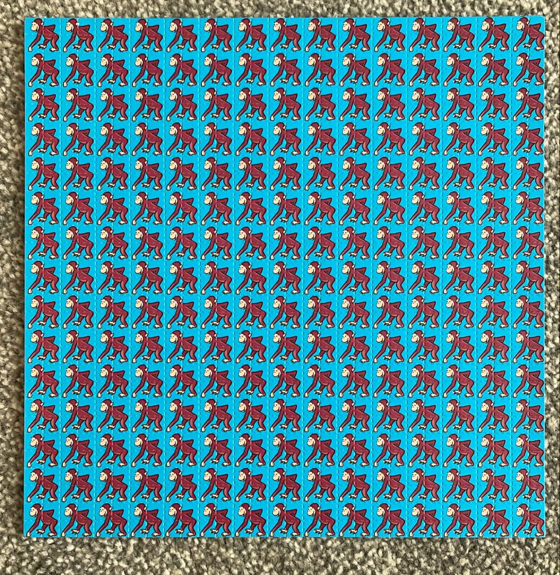 Curious George Blue Blotter Art