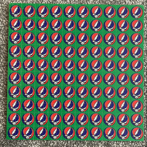 Grateful Dead Skull Green Blotter Art - Original 2006
