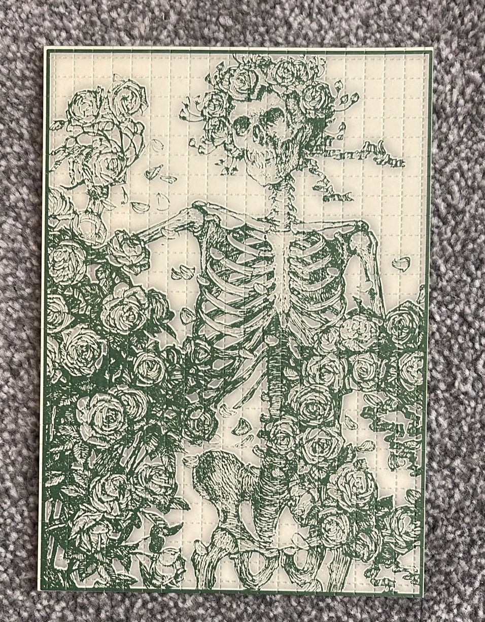 Bertha Skeleton Blotter Art by Stanley Mouse - Early 2000's