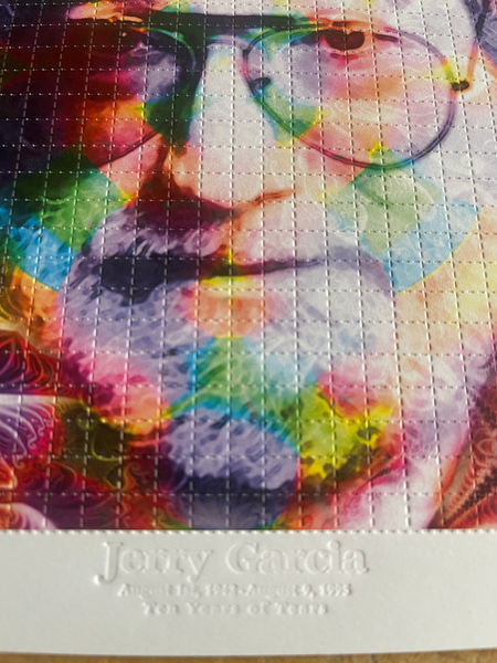 Jerry Garcia 10 Years of Tears Blotter Art by Wes Black (light)