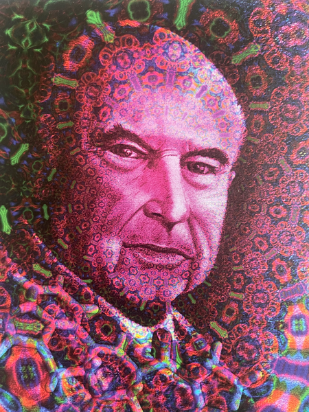 Albert Hofmann 100th Birthday Celebration Blotter Art (pink)