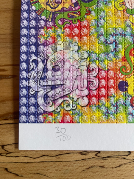 Aztecs Smoking Skulls Signed & Numbered #/100 Blotter Art