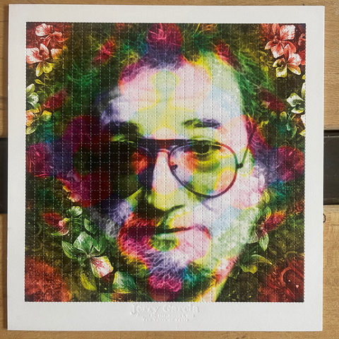 Jerry Garcia 10 Years of Tears Blotter Art by Wes Black (dark)