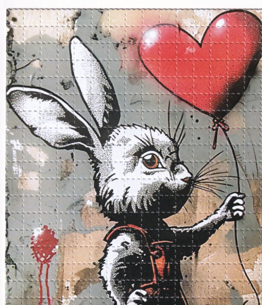 Rabbit Balloon Girl Blotter Art