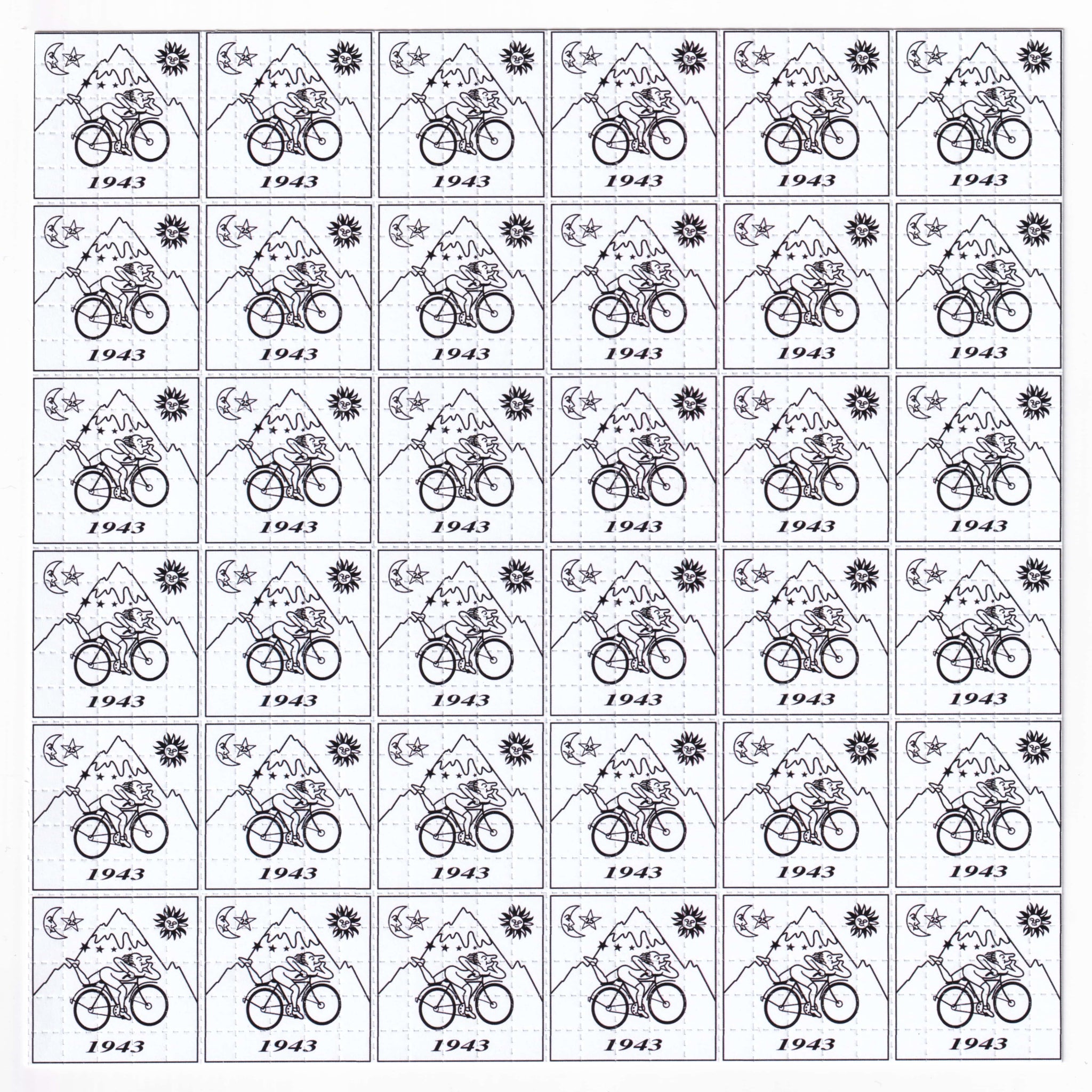 Bike Day White Blotter Art