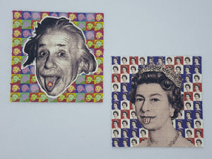 Albert Einstein + Queen Elizabeth Mini Blotter Art Set - Blotter Store