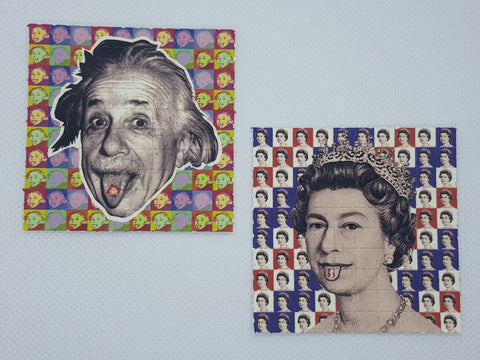 Albert Einstein + Queen Elizabeth Mini Blotter Art Set - Blotter Store