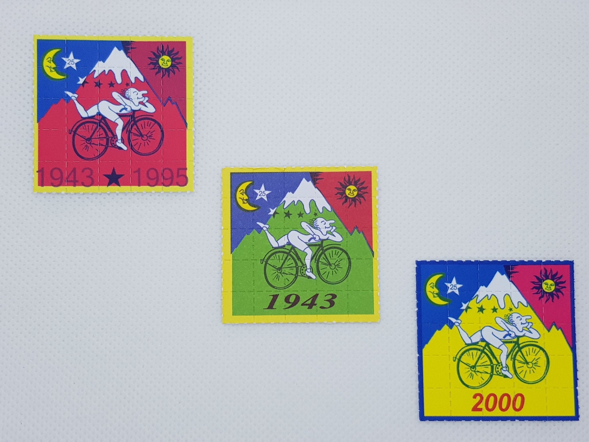 Albert Hofmann Set of 3 Bicycle Day Mini Blotters - Blotter Store