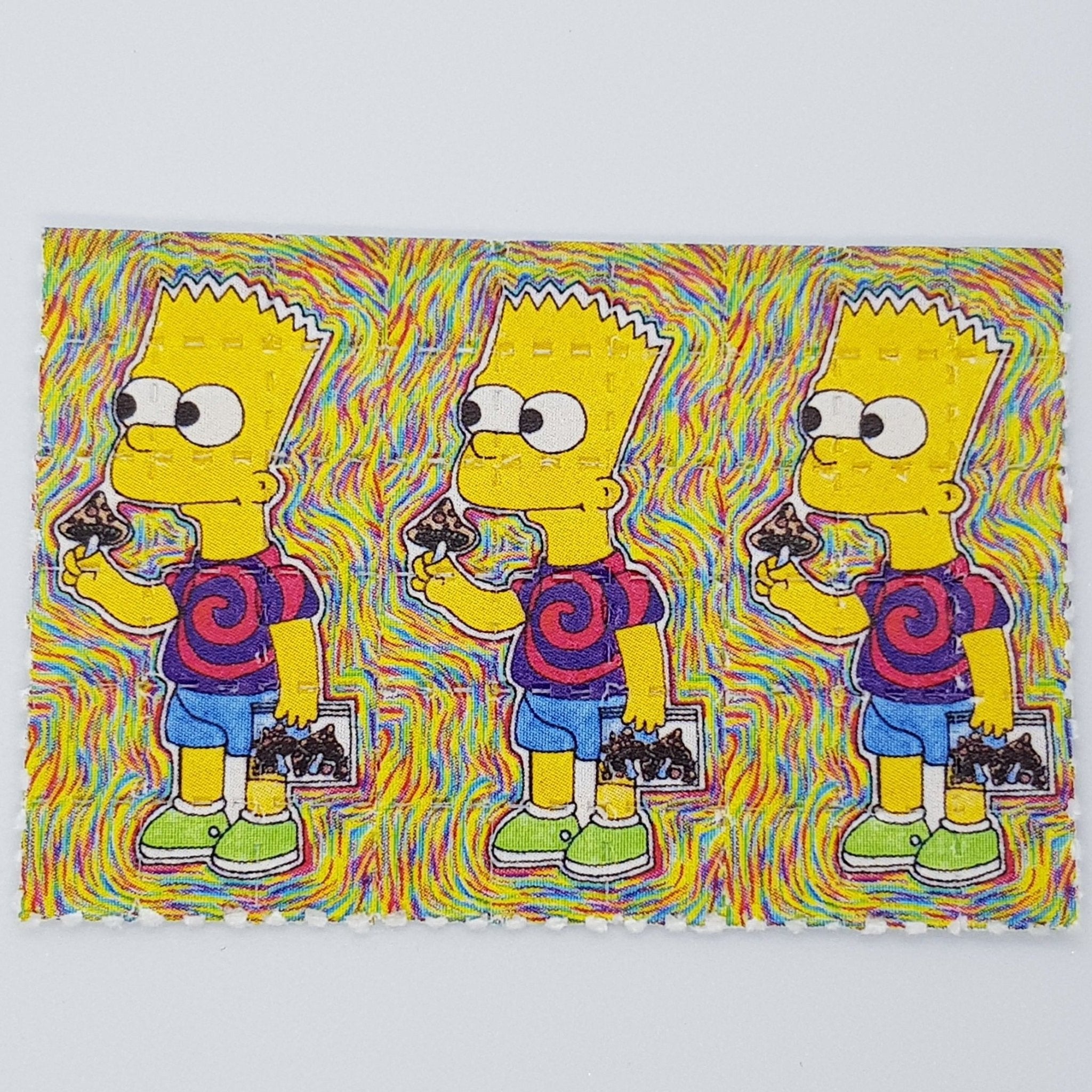 Bart Simpson on Mushrooms Mini Blotter Art - Blotter Store