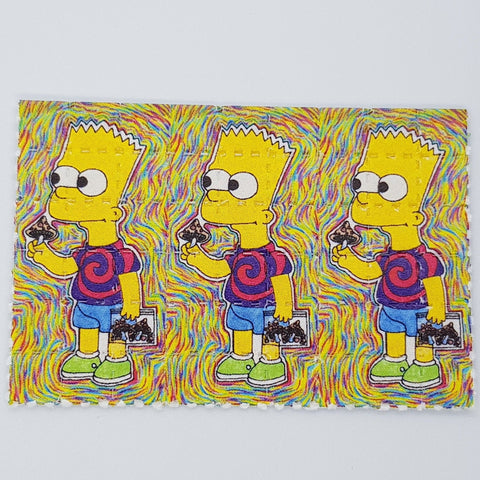 Bart Simpson on Mushrooms Mini Blotter Art - Blotter Store
